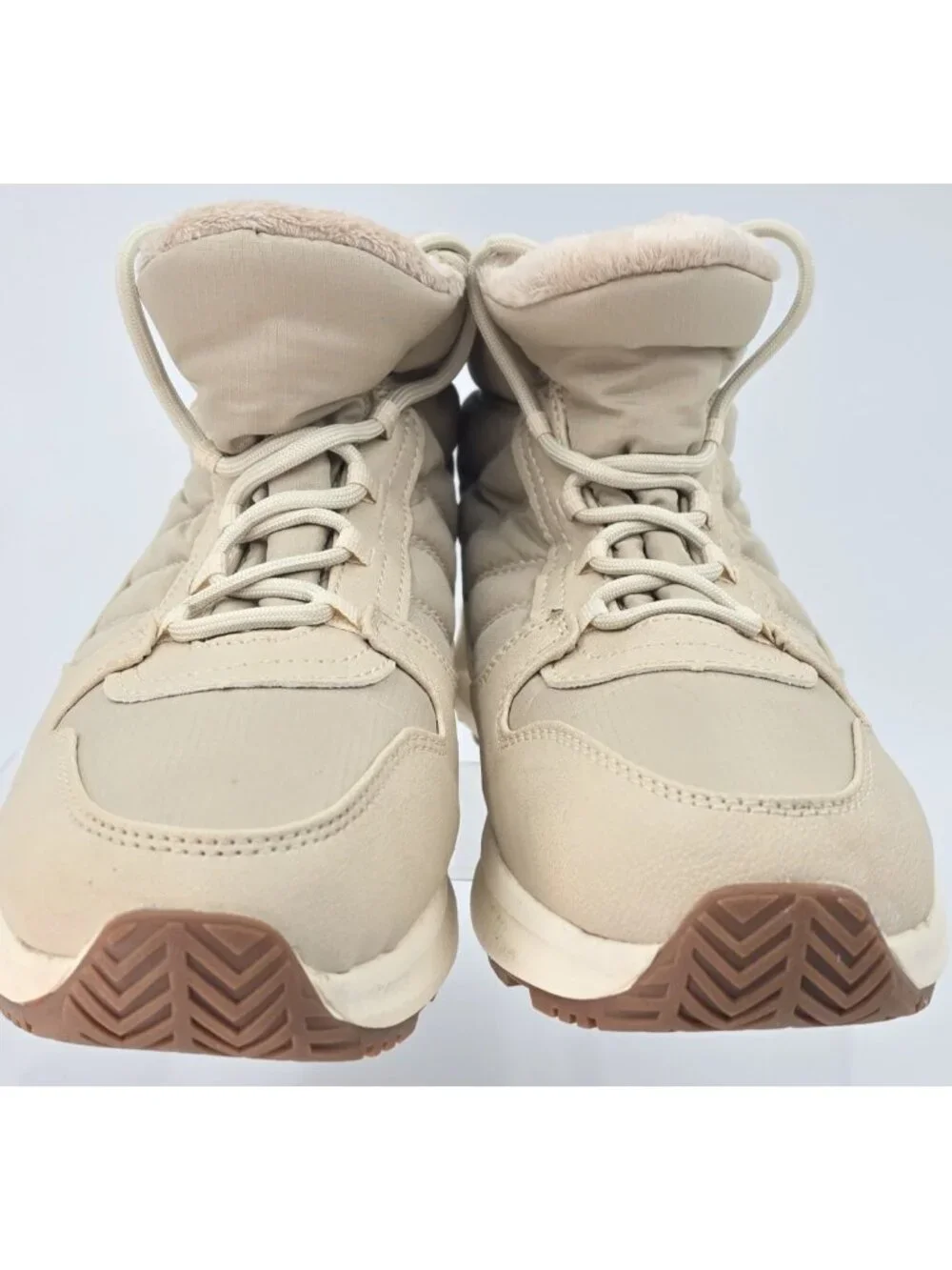 Eddie Bauer Winter Boot Balasana Puffer Tan Faux Fur Lined Lightweight Women's 9